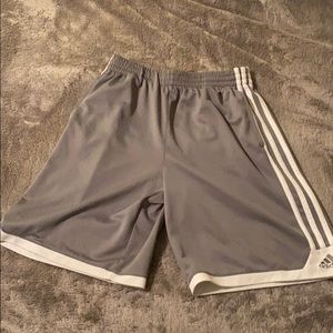 Grey and White Adidas Shorts